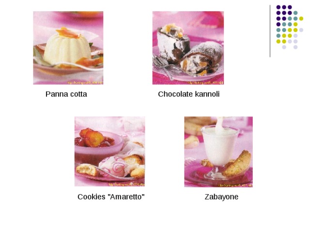 Panna cotta Chocolate  kannoli Cookies 