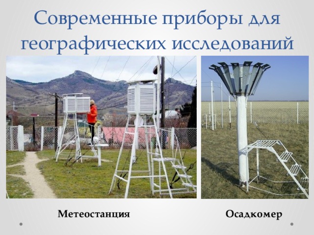 Современные приборы для географических исследований Метеостанция Осадкомер 