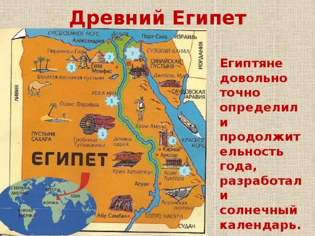 Древний Египет Египтяне довольно точно определили продолжительность года, разработали солнечный календарь.  