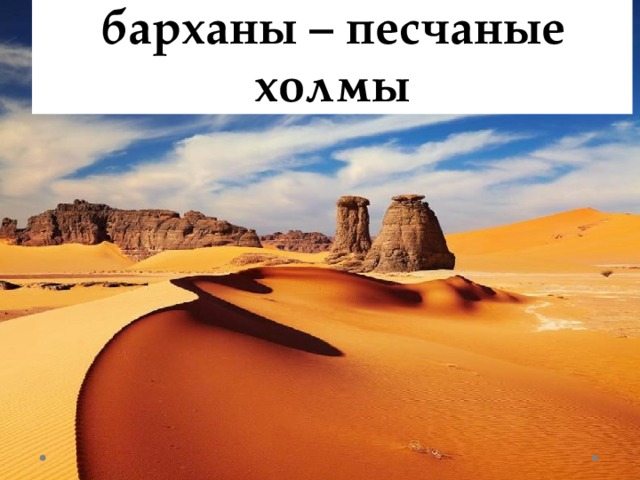 барханы – песчаные холмы 