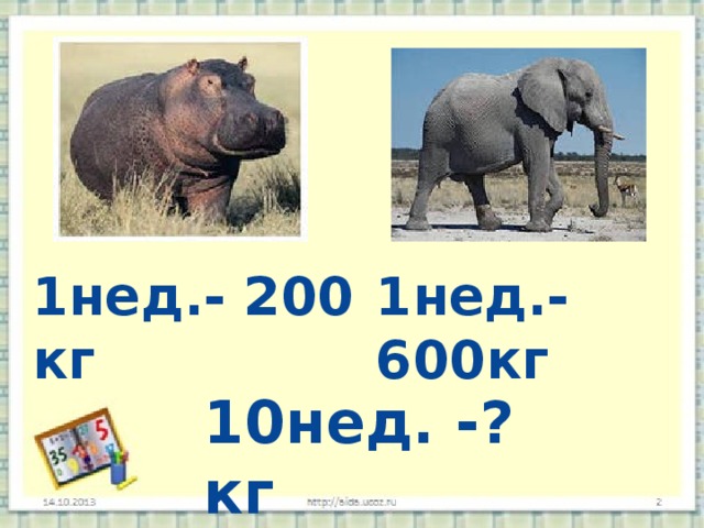 1нед.- 200 кг 1нед.- 600кг 10нед. -? кг 