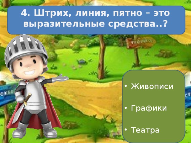 4. Штрих, линия, пятно – это выразительные средства..? Живописи Графики Театра 
