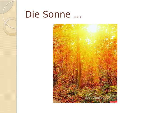 Die Sonne … 
