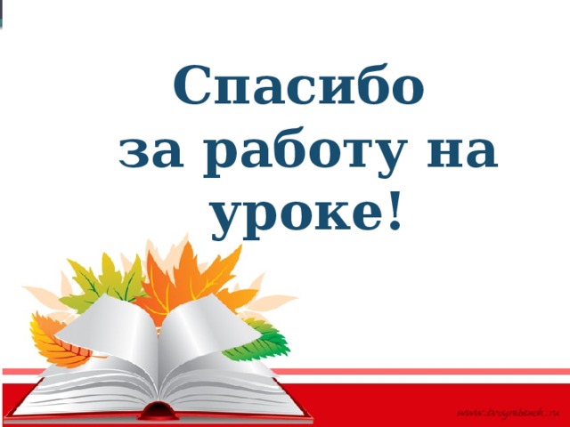 Спасибо за работу на уроке! 