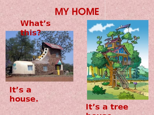 MY HOME What’s this? It’s a house. It’s a tree house. 