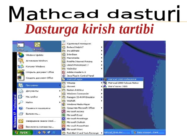 Dasturga kirish tartibi  