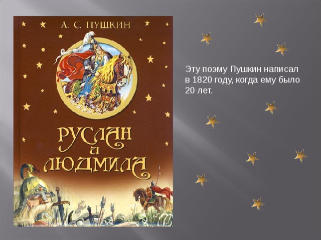 Эту поэму Пушкин написал в 1820 году, когда ему было 20 лет. 