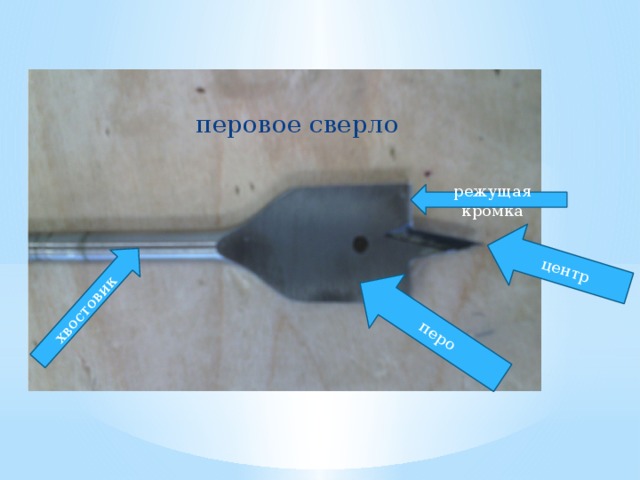 перо хвостовик центр перовое сверло режущая кромка 