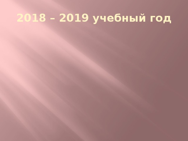 2018 – 2019 учебный год 