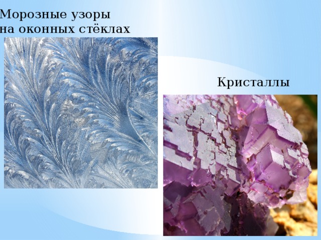 Морозные узоры на оконных стёклах Кристаллы 