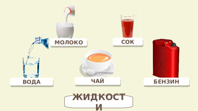 СОК МОЛОКО ЧАЙ БЕНЗИН ВОДА ЖИДКОСТИ 