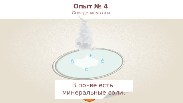 Опыт № 4 Определяем соли. В почве есть минеральные соли. 
