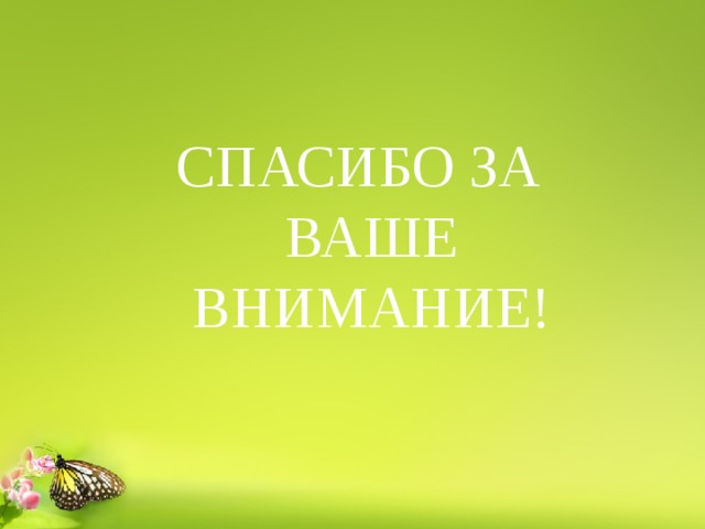 СПАСИБО ЗА ВАШЕ ВНИМАНИЕ! 
