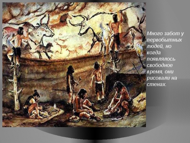 Много забот у первобытных людей, но когда появлялось свободное время, они рисовали на стенах. 