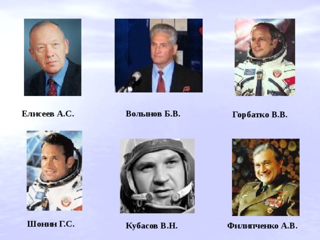 Волынов Б.В. Елисеев А.С. Горбатко В.В. Шонин Г.С. Кубасов В.Н. Филипченко А.В. 