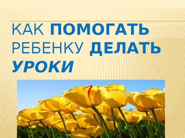 Как помогать ребенку делать  уроки 