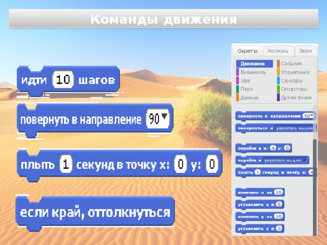 Команды движения 