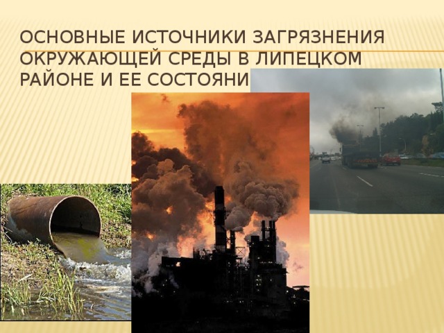 Основные источники загрязнения окружающей среды в Липецком районе и ее состояние   