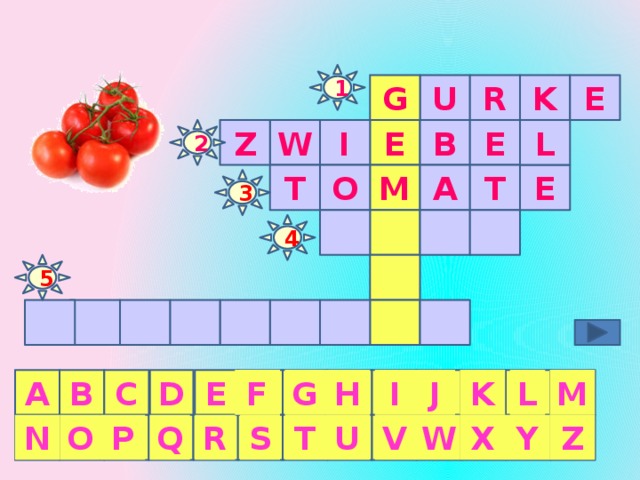 G Z K T M R Ordne in der alphabetischen Ordnung an! 
