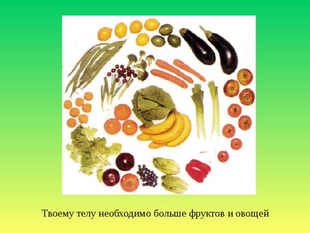 Твоему телу необходимо больше фруктов и овощей 