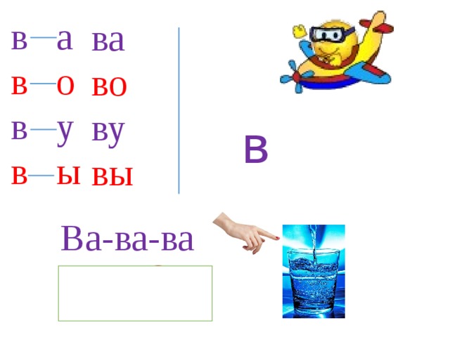 в а в о  в у в ы ва во  ву вы в Ва-ва-ва Вот вода  а    