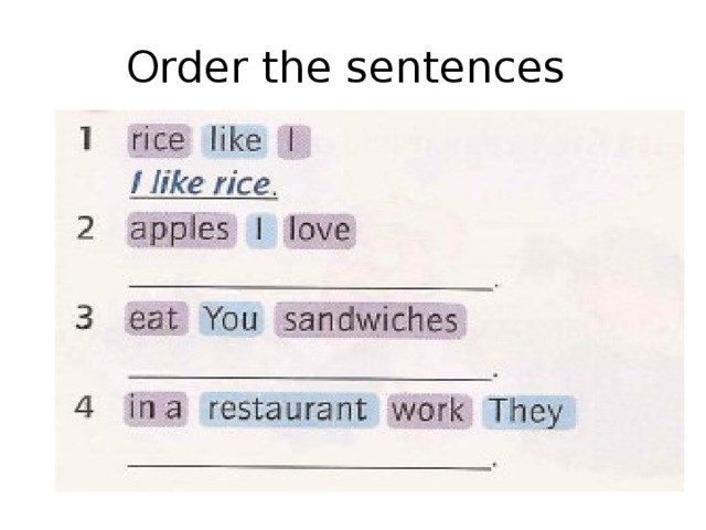 Order the sentences 