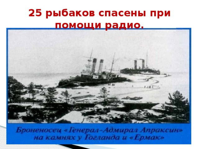 25 рыбаков спасены при помощи радио. 