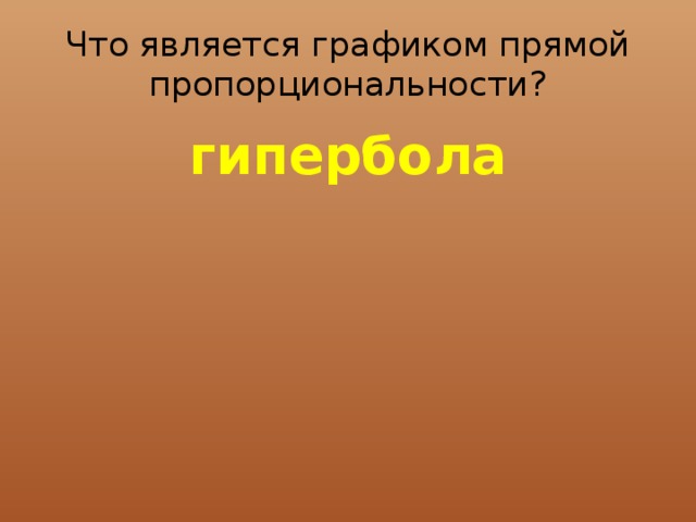 Что является графиком прямой пропорциональности? гипербола 