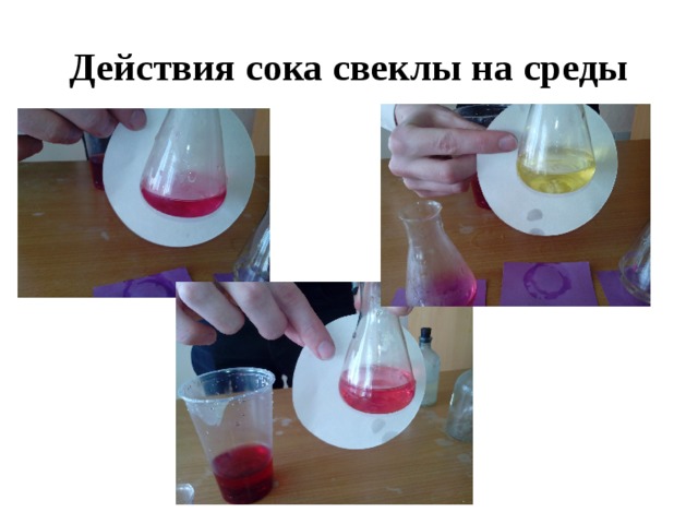 Действия сока свеклы на среды 