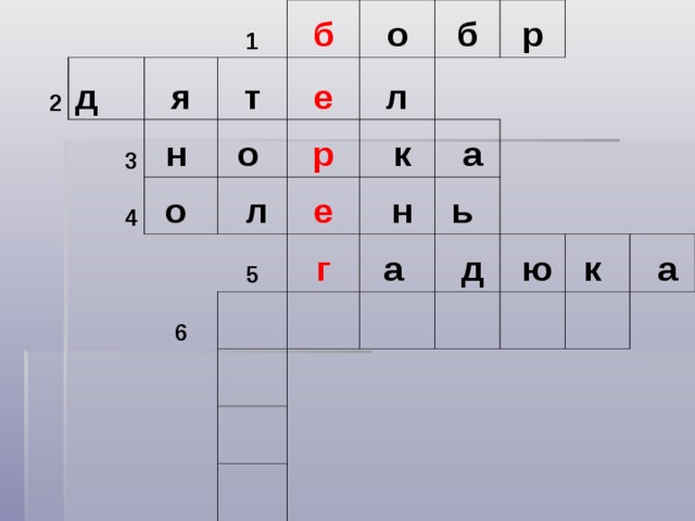 2     д 3 я 1 4 н  б т о  о  е о   л  р  л б 6 5 е   к   р г   а   н   ь  а    д   ю   к    а 