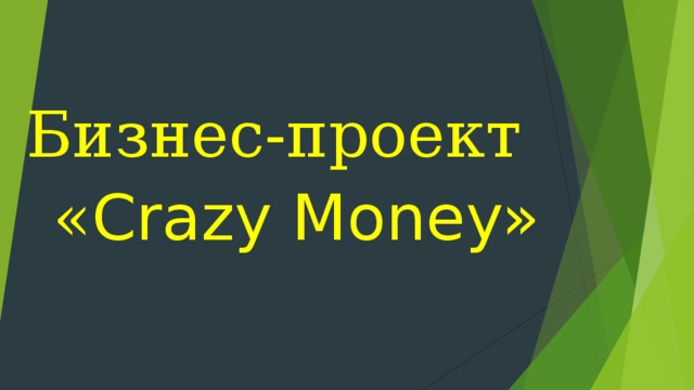 Бизнес-проект « Crazy Money» 