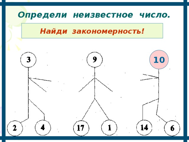 Определи неизвестное число. Найди закономерность! 10 