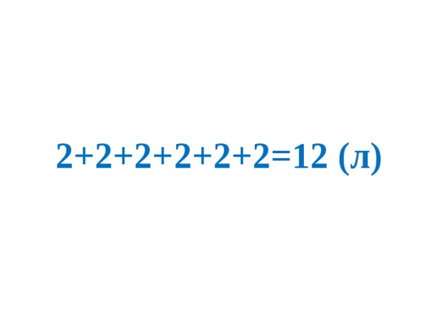 2+2+2+2+2+2=12 (л)