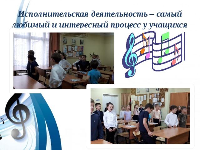 Исполнительская деятельность – самый любимый и интересный процесс у учащихся 
