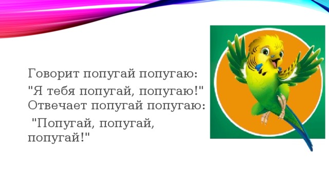 Говорит попугай попугаю: 