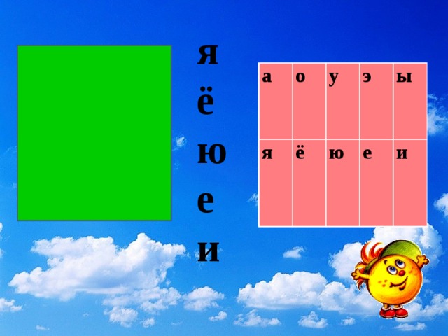 я ё ю е и а я о ё у э ю ы е и 