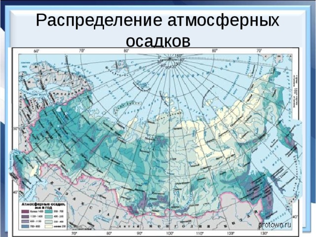 Распределение атмосферных осадков 