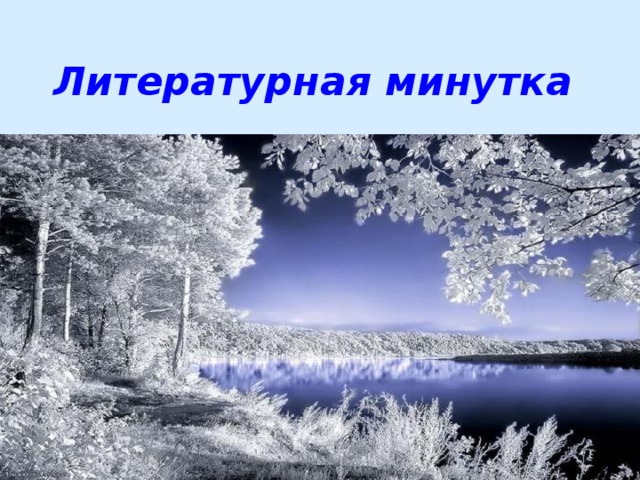 Литературная минутка 