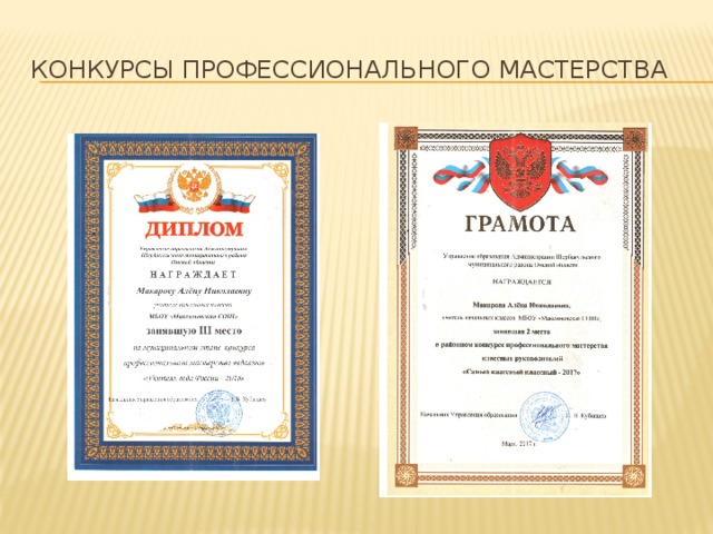 Конкурсы профессионального мастерства 