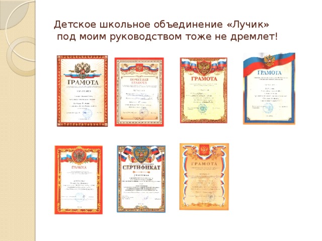 Детское школьное объединение «Лучик»  под моим руководством тоже не дремлет! 