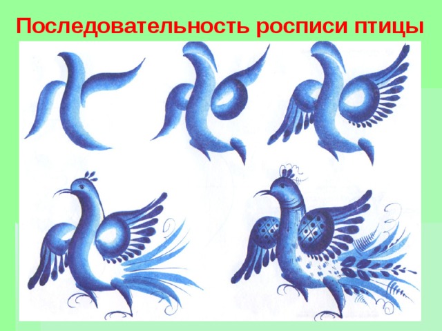 Последовательность росписи птицы 