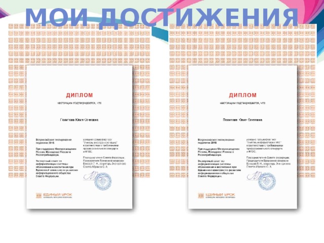 Мои достижения  