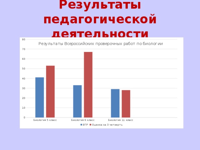Результаты педагогической деятельности 