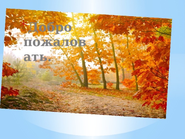 Добро пожаловать. 
