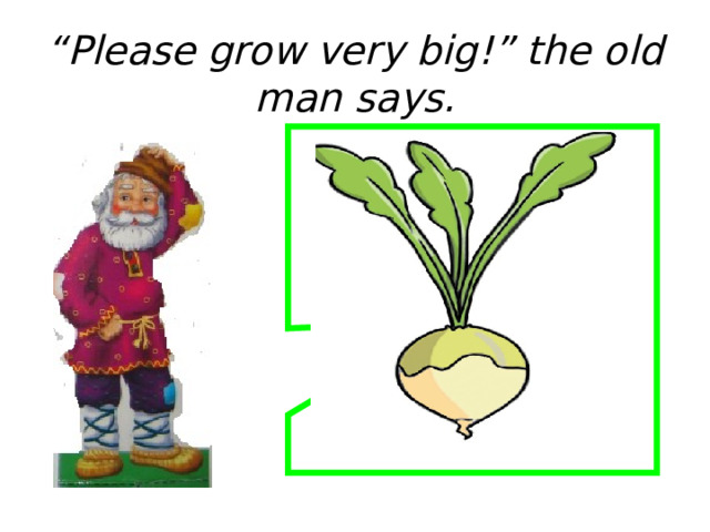“ Please grow very big!” the old man says. 