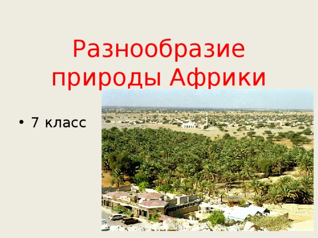 Разнообразие природы Африки 7 класс 