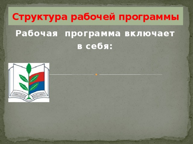 Структура рабочей программы Рабочая программа включает  в себя:   