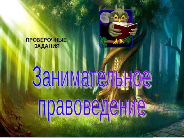 ПРОВЕРОЧНЫЕ  ЗАДАНИЯ 
