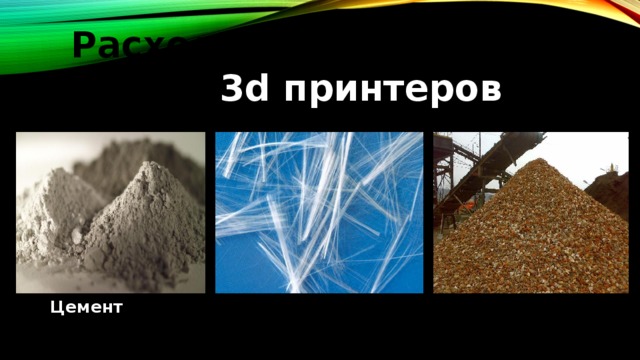 Расходные материалы  для 3d принтеров Цемент Стекловолокно  Строительный мусор  