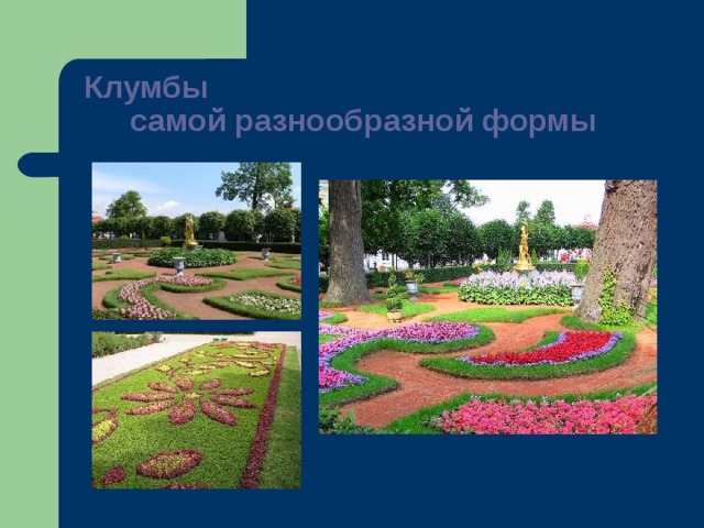 Клумбы самой разнообразной формы 